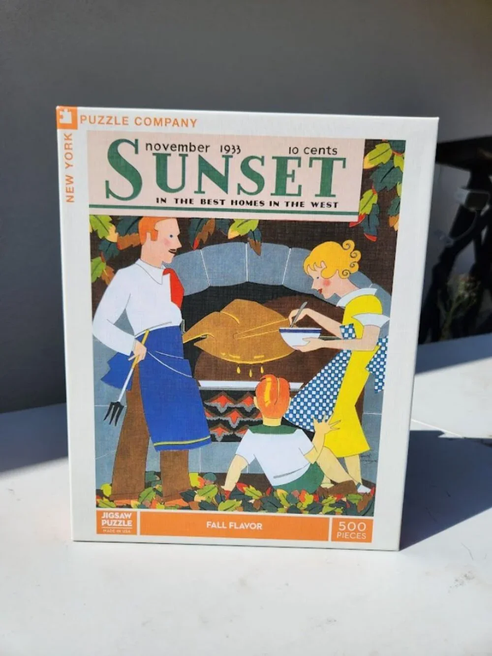 500 Piece New York Puzzle Company Jigsaw Puzzle Fall Flavor Vintage Sunset Magaz